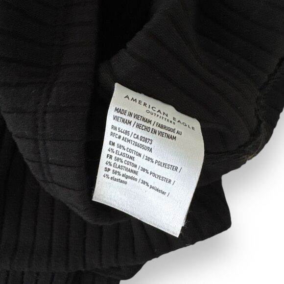 AMERICAN EAGLE Sleeveless Crop Tank‎ Black Ribbed Sz XS - Picture 4 of 4